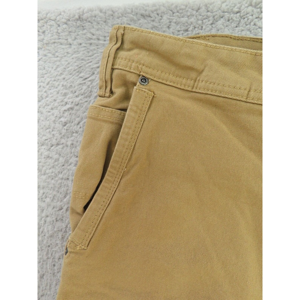 Eddie Bauer Pants 38x31 Brown Canvas Workwear Knee Reinforced Relaxed Baggy - Picture 3 of 12